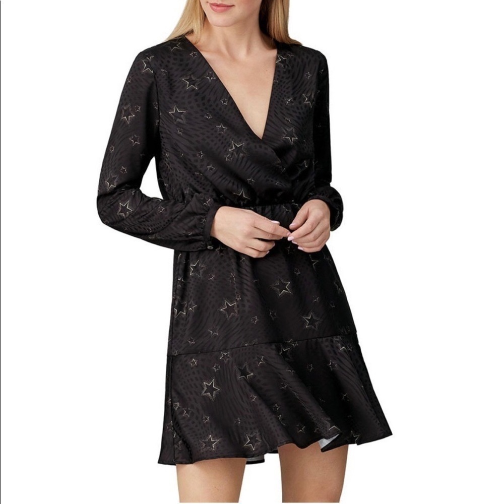 Slate and Willow Star Printed Faux Wrap Dress